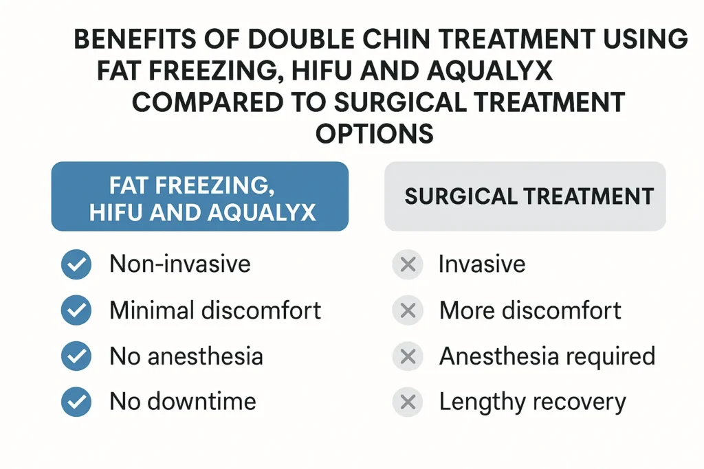 Graphic about the benefits of double chin treatment Great Yarmouth - from LA LIPO