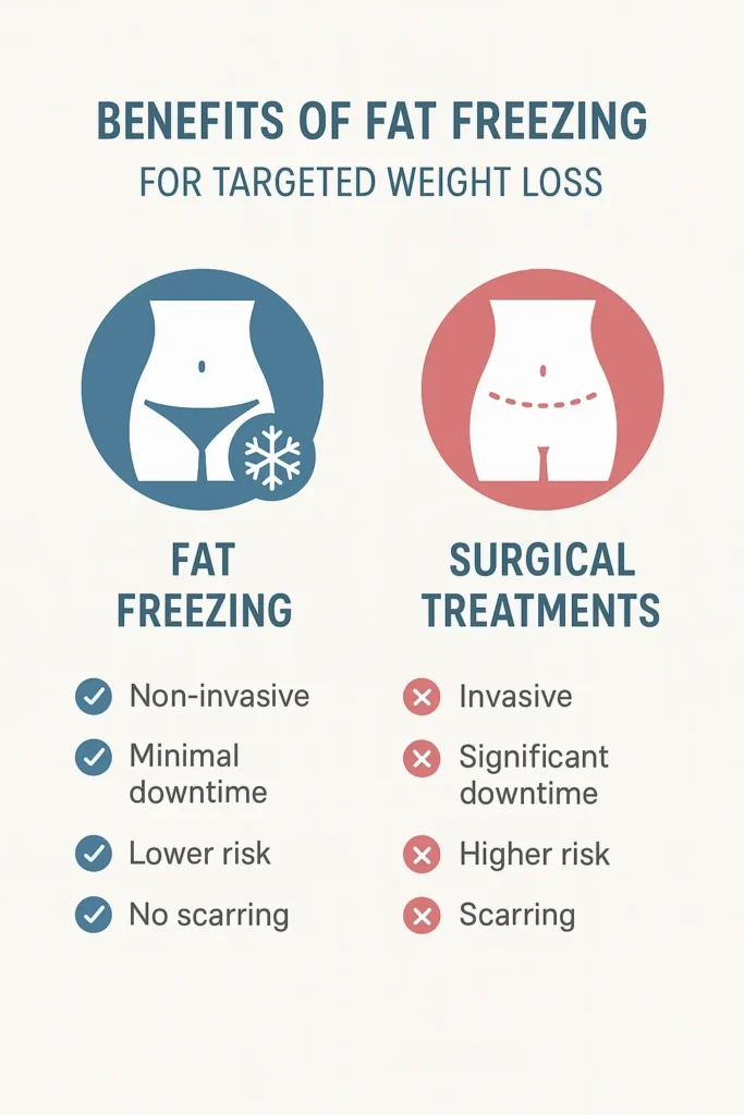 graphic showing the benefits of fat freezing Great Yarmouth